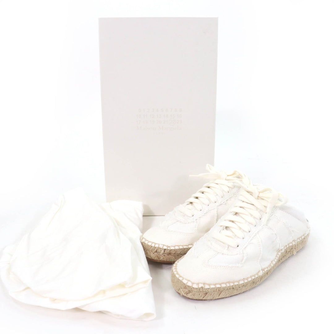 未使用品☆Maison Margiela 22 メゾンマルジェラ22 22AW S38WS0192 レースアップ エスパドリーユ シューズ ホワイト 37 箱付 レディース