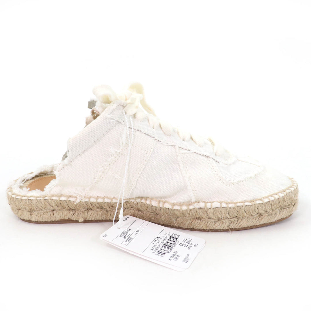 未使用品☆Maison Margiela 22 メゾンマルジェラ22 22AW S38WS0192 レースアップ エスパドリーユ シューズ ホワイト 37 箱付 レディース