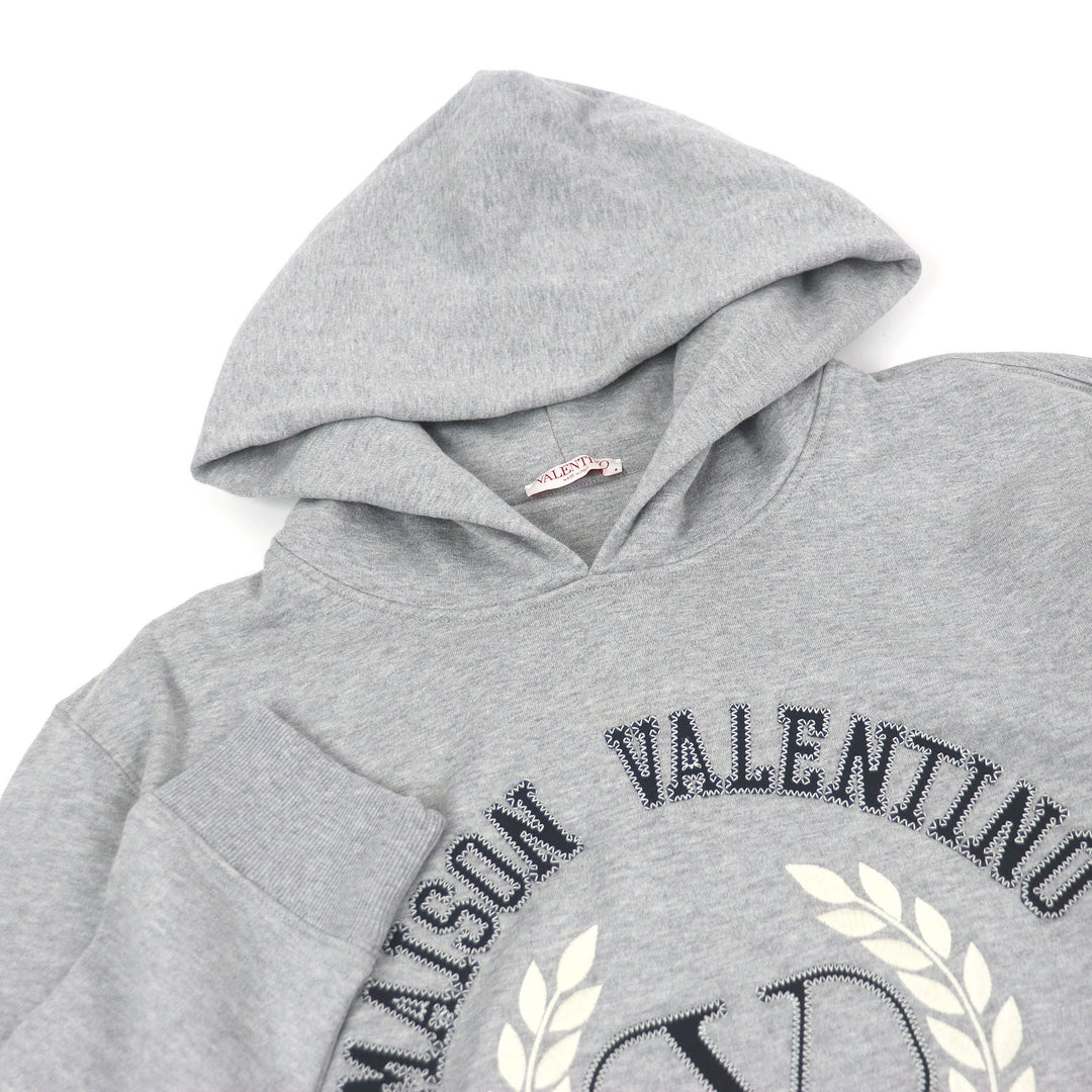 極美品□VALENTINO ヴァレンティノ 22AW 1V3MF22U8MG ロゴエンブロイダリー フーディー プルオーバーパーカー XXL イタリア製 正規品