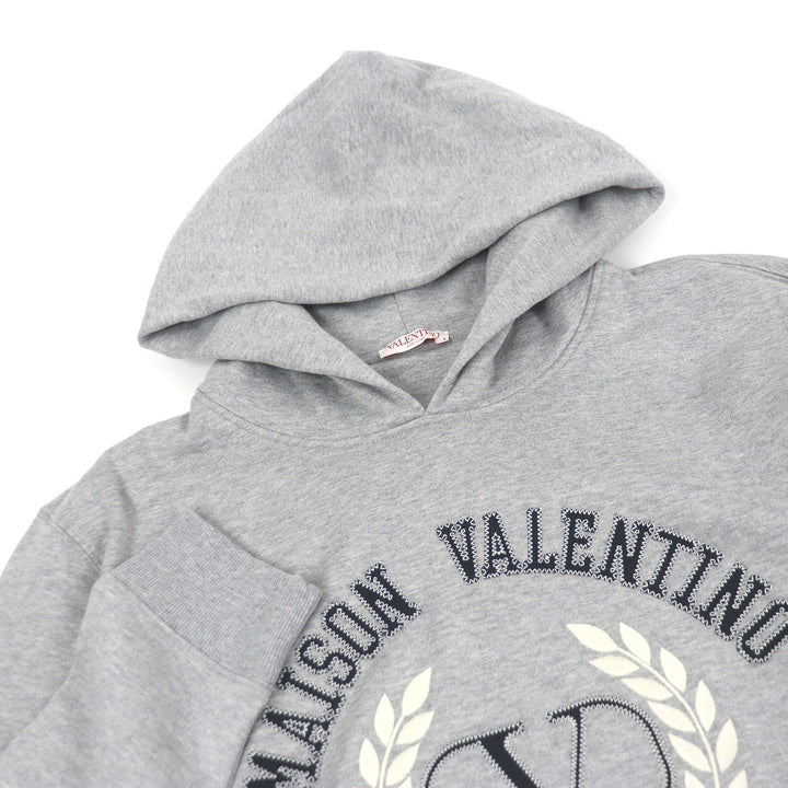 極美品□VALENTINO ヴァレンティノ 22AW 1V3MF22U8MG ロゴエンブロイダリー フーディー プルオーバーパーカー XXL イタリア製 正規品