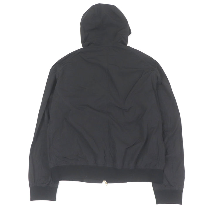 美品□EMMETI エンメティ BR別注 ウォッシャブルテック レザーコンビ ジップパーカー ブラック 50 ハンガー付 イタリア製 正規品 メンズ