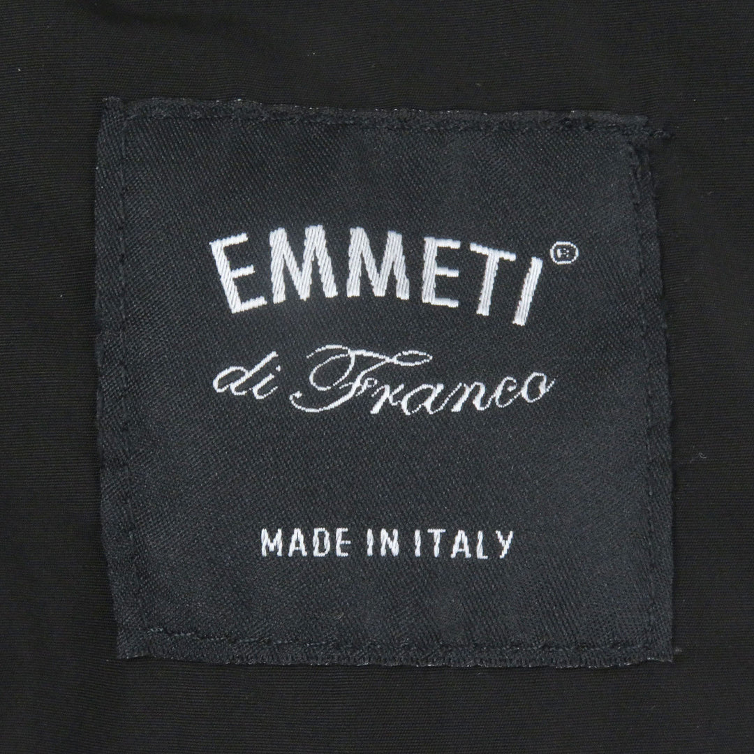 美品□EMMETI エンメティ BR別注 ウォッシャブルテック レザーコンビ ジップパーカー ブラック 50 ハンガー付 イタリア製 正規品 メンズ