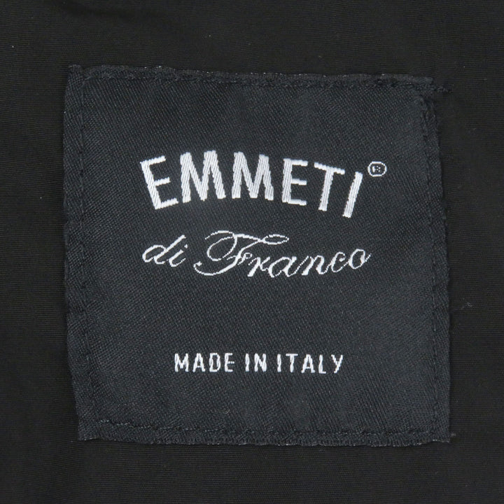 美品□EMMETI エンメティ BR別注 ウォッシャブルテック レザーコンビ ジップパーカー ブラック 50 ハンガー付 イタリア製 正規品 メンズ