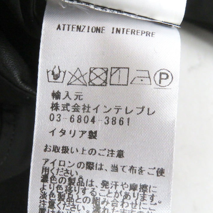 美品□EMMETI エンメティ BR別注 ウォッシャブルテック レザーコンビ ジップパーカー ブラック 50 ハンガー付 イタリア製 正規品 メンズ