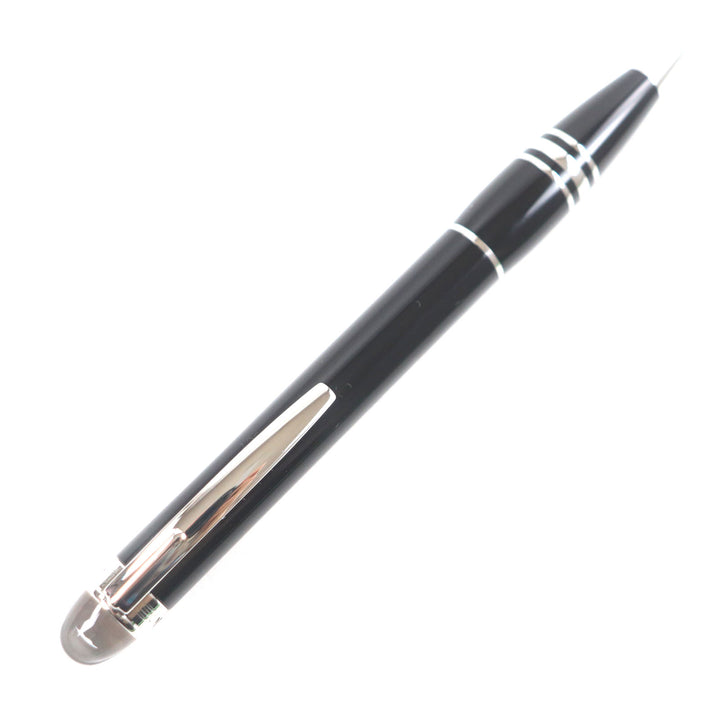極美品▼MONTBLANC モンブラン スターウォーカー ホワイトスター ツイスト式 ボールペン ブラック シルバー ケース付き 筆記確認済み