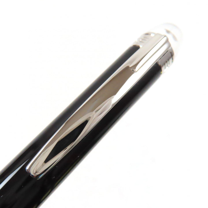 極美品▼MONTBLANC モンブラン スターウォーカー ホワイトスター ツイスト式 ボールペン ブラック シルバー ケース付き 筆記確認済み