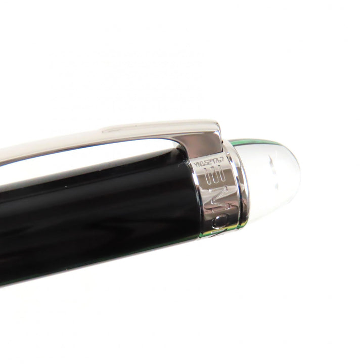 極美品▼MONTBLANC モンブラン スターウォーカー ホワイトスター ツイスト式 ボールペン ブラック シルバー ケース付き 筆記確認済み