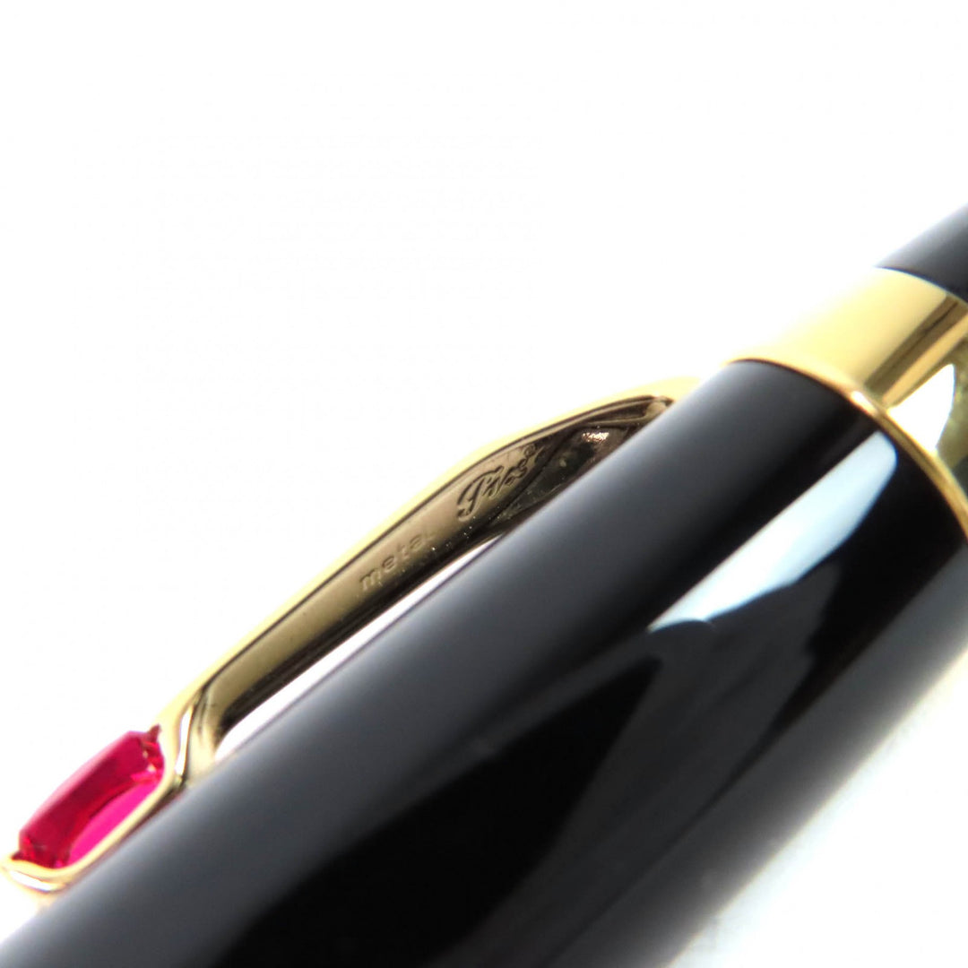 美品△MONTBLANC モンブラン ボエム PIX レッドジェムストーン ホワイトスター ツイスト式 ボールペン ブラック ゴールド 筆記確認済み