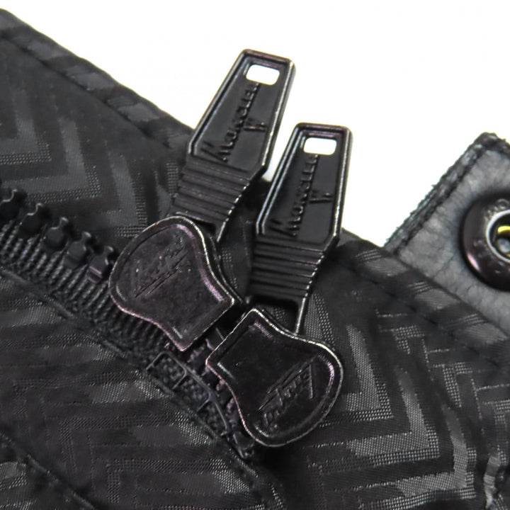 美品△MONCLER モンクレール TIAMAT ティアマート シェブロン柄 ロゴワッペン ラビットファー・フード付き ダウンジャケット ブラック 0