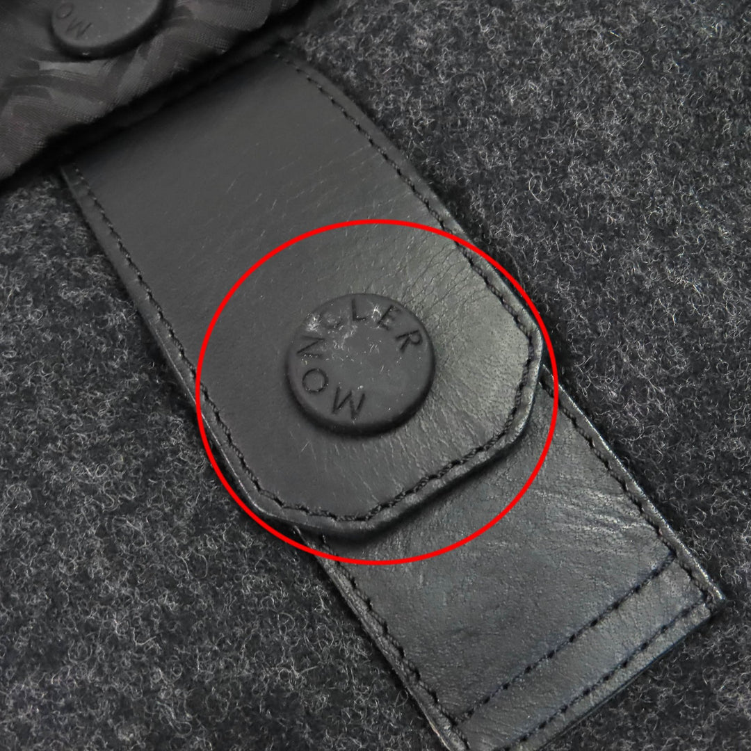 美品△MONCLER モンクレール TIAMAT ティアマート シェブロン柄 ロゴワッペン ラビットファー・フード付き ダウンジャケット ブラック 0