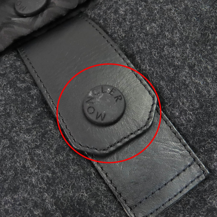 美品△MONCLER モンクレール TIAMAT ティアマート シェブロン柄 ロゴワッペン ラビットファー・フード付き ダウンジャケット ブラック 0