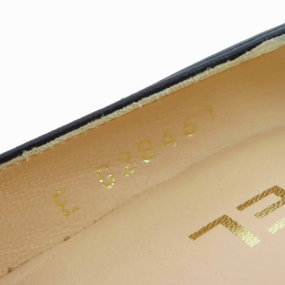 極美品◎CHANEL シャネル G28461 美脚 ココマークステッチ ラウンドトゥ レザー パンプス 12cmヒール ブラック 36 イタリア製 レディース
