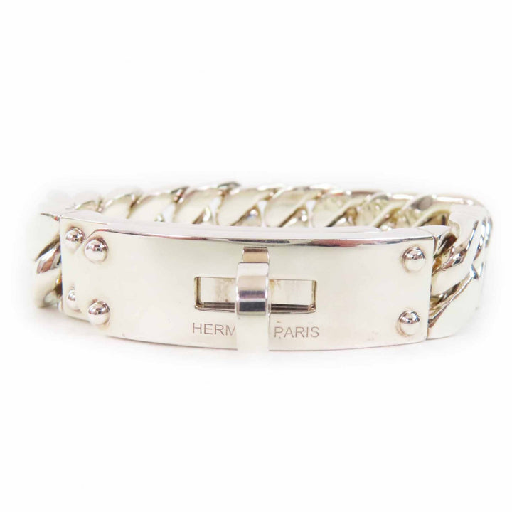 極美品◎HERMES エルメス ケリーグルメット GM ブレスレット バングル SV925 シルバー 箱・保存袋付き イタリア製 重量69.08g レディース