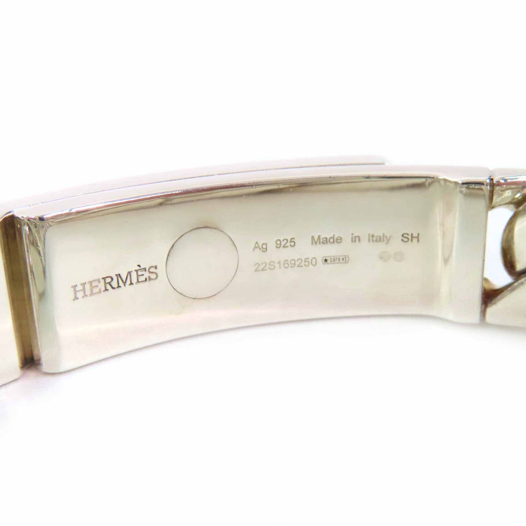 極美品◎HERMES エルメス ケリーグルメット GM ブレスレット バングル SV925 シルバー 箱・保存袋付き イタリア製 重量69.08g レディース