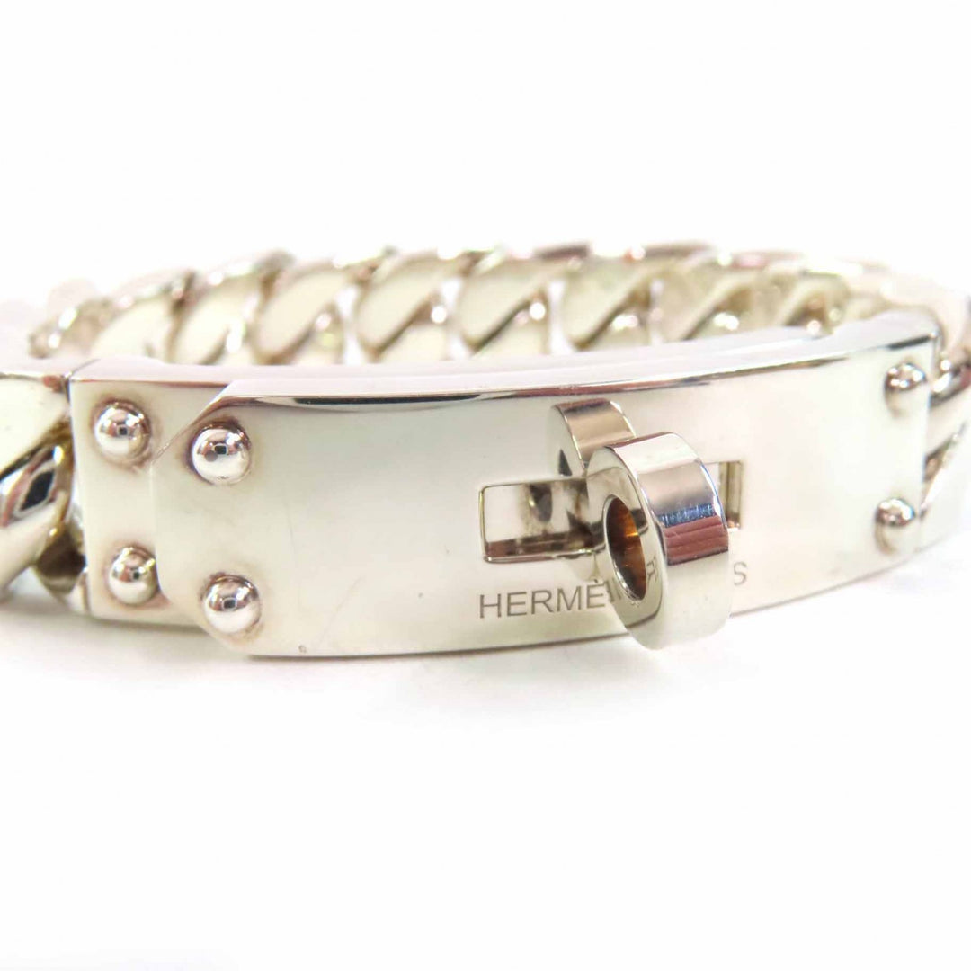 極美品◎HERMES エルメス ケリーグルメット GM ブレスレット バングル SV925 シルバー 箱・保存袋付き イタリア製 重量69.08g レディース