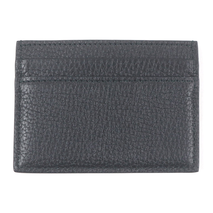 未使用品□GUCCI グッチ 771157 シルバーロゴ金具 レザー カードケース 名刺入れ ブラック 箱・保存袋付 イタリア製 メンズ 定価45100円