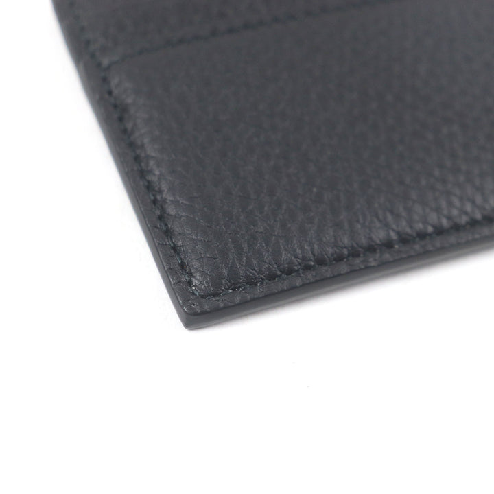 未使用品□GUCCI グッチ 771157 シルバーロゴ金具 レザー カードケース 名刺入れ ブラック 箱・保存袋付 イタリア製 メンズ 定価45100円