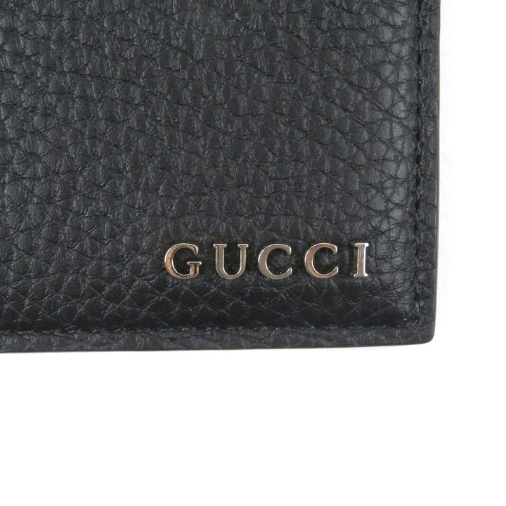 未使用品□GUCCI グッチ 771157 シルバーロゴ金具 レザー カードケース 名刺入れ ブラック 箱・保存袋付 イタリア製 メンズ 定価45100円