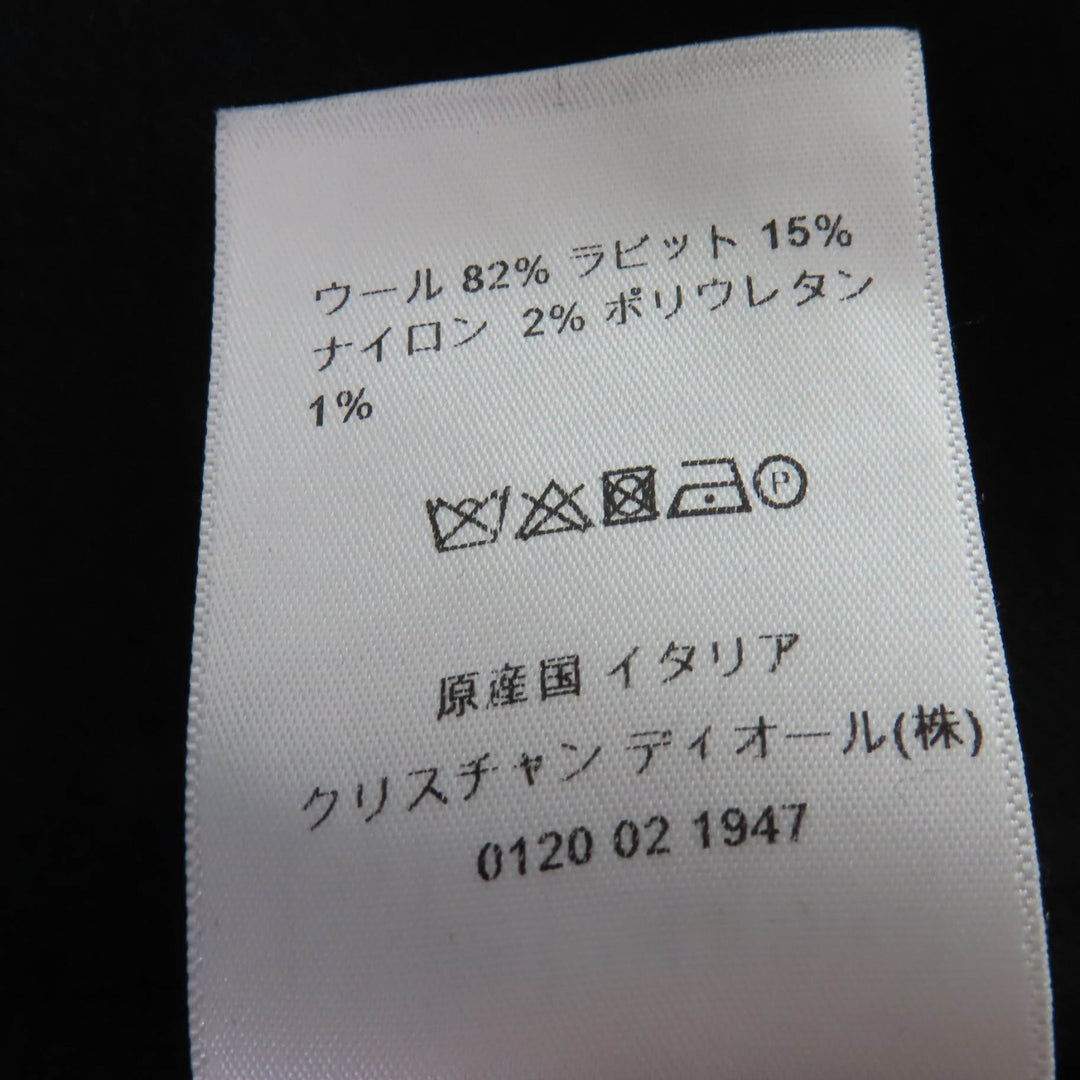 極美品☆Christian Dior クリスチャンディオール 010M41A1116 ウール ラビット フーデッドコート ブラック 40 伊製 正規品 レディース