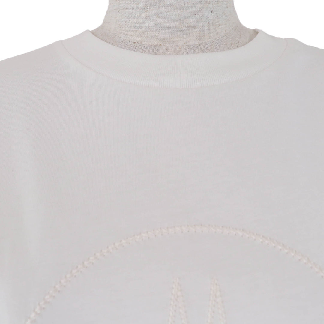 未使用品☆MONCLER モンクレール 2022年製 コットン100％ フロントロゴデザイン オーバーサイズ 半袖Ｔシャツ ホワイト S 正規品
