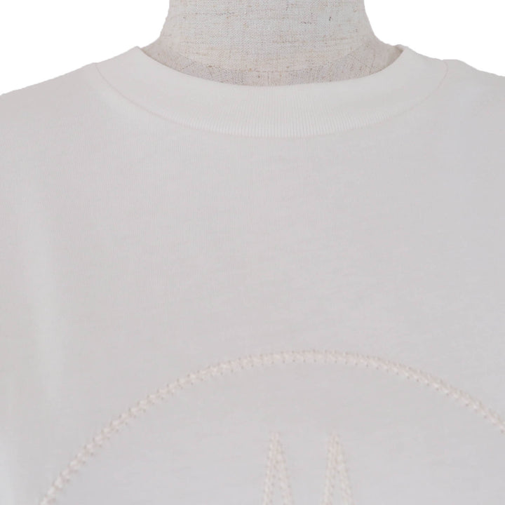 未使用品☆MONCLER モンクレール 2022年製 コットン100％ フロントロゴデザイン オーバーサイズ 半袖Ｔシャツ ホワイト S 正規品