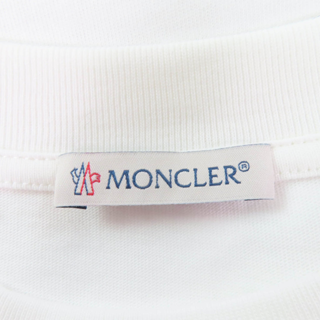 未使用品☆MONCLER モンクレール 2022年製 コットン100％ フロントロゴデザイン オーバーサイズ 半袖Ｔシャツ ホワイト S 正規品