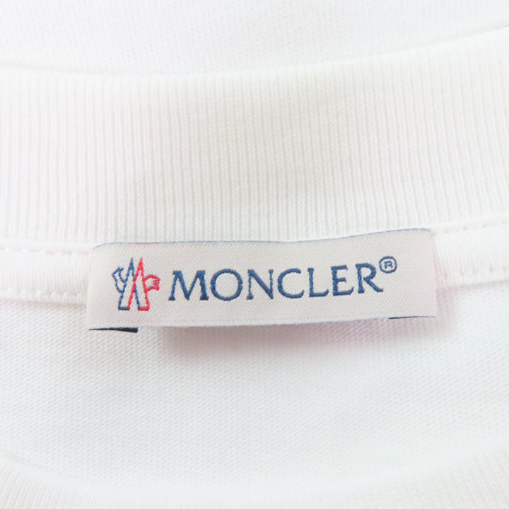 未使用品☆MONCLER モンクレール 2022年製 コットン100％ フロントロゴデザイン オーバーサイズ 半袖Ｔシャツ ホワイト S 正規品