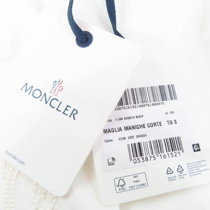 未使用品☆MONCLER モンクレール 2022年製 コットン100％ フロントロゴデザイン オーバーサイズ 半袖Ｔシャツ ホワイト S 正規品