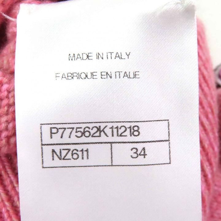 極美品△CHANEL シャネル 2024年製 P77562 カシミヤ98％ ココマーク ギター ワッペン クルーネック 長袖 ニット セーター ピンク 34 伊製
