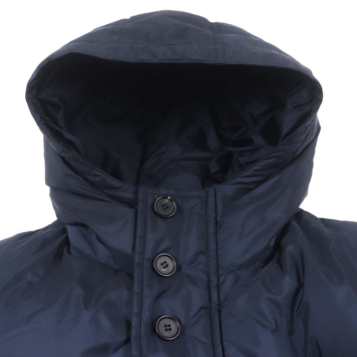 美品▼PRADA プラダ 20AW SGH047 トライアングルロゴ 三角プレート フード付き WZIPUP ダウンコート ネイビー XXL 正規品 メンズ