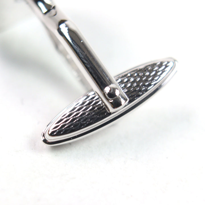極美品○Dunhill ダンヒル ミレニアム ロゴ刻印 ラウンドシェイプ カフスボタン カフリンクス カラーストーン シルバーレッド ケース付