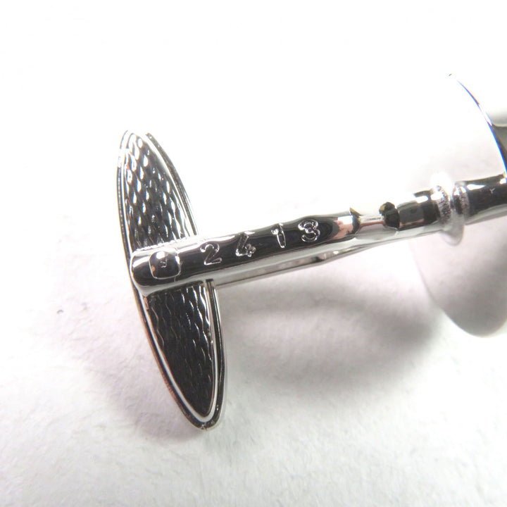極美品○Dunhill ダンヒル ミレニアム ロゴ刻印 ラウンドシェイプ カフスボタン カフリンクス カラーストーン シルバーレッド ケース付