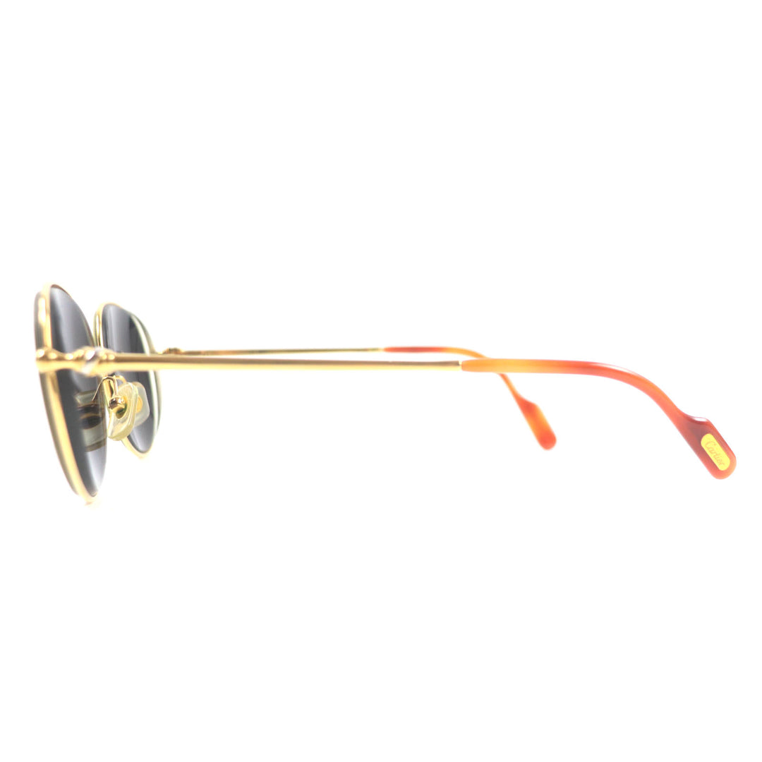美品▼Cartier カルティエ トリニティ ロゴ金具付き マーブル柄 アイウェア サングラス ゴールド オレンジ 52□21 135 フランス製 メンズ