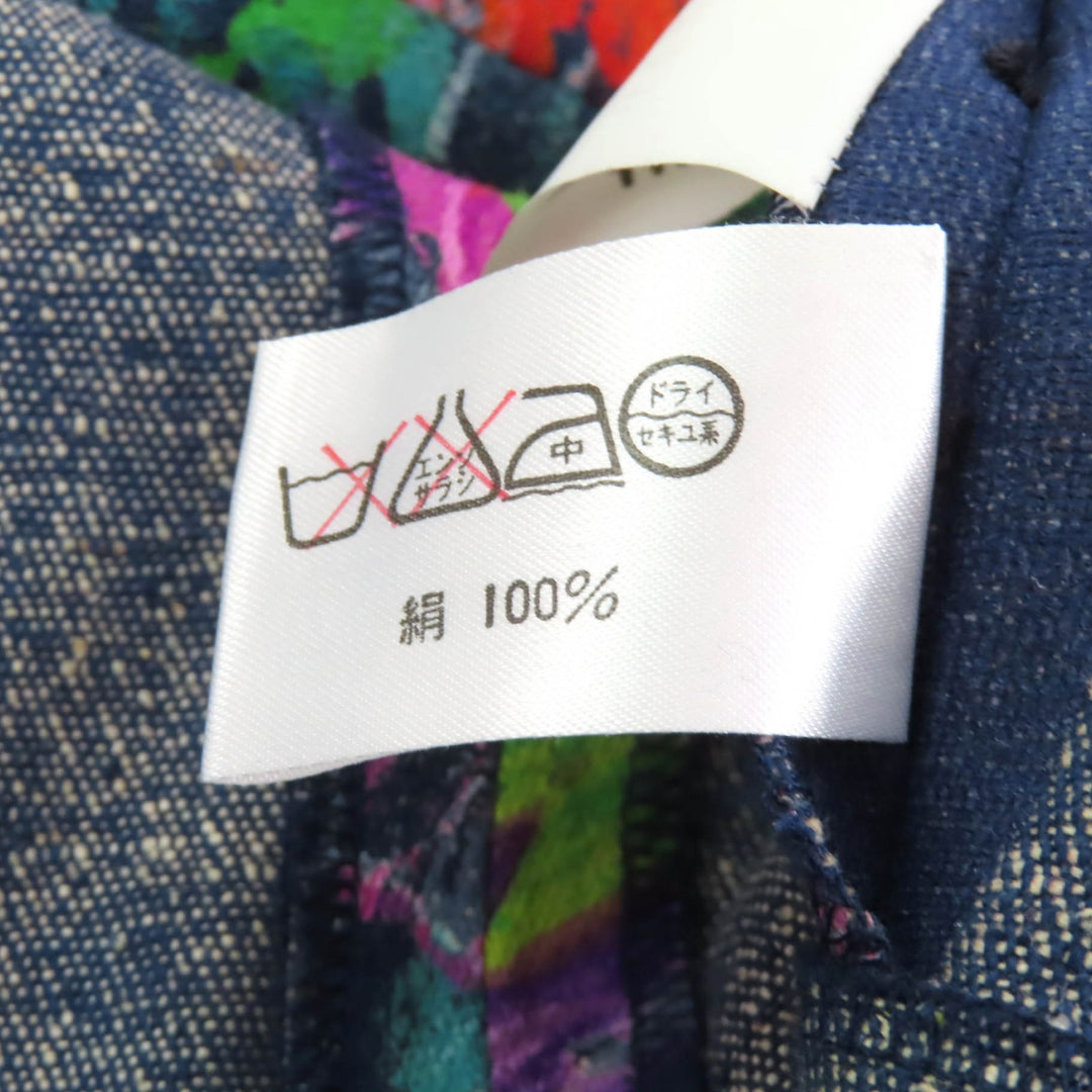 極美品★LEONARD FASHION レオナール ファッション シルク100％ ロゴ金ボタン付 花柄 テーラードジャケット マルチ 11 レディース