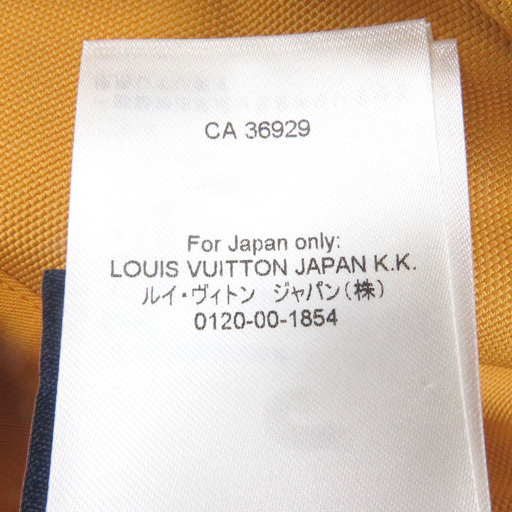 美品□LOUIS VUITTON ルイヴィトン 2024年製 袖レザー バックロゴ 中綿入り バーシティジャケット マスタード 52 イタリア製 正規品