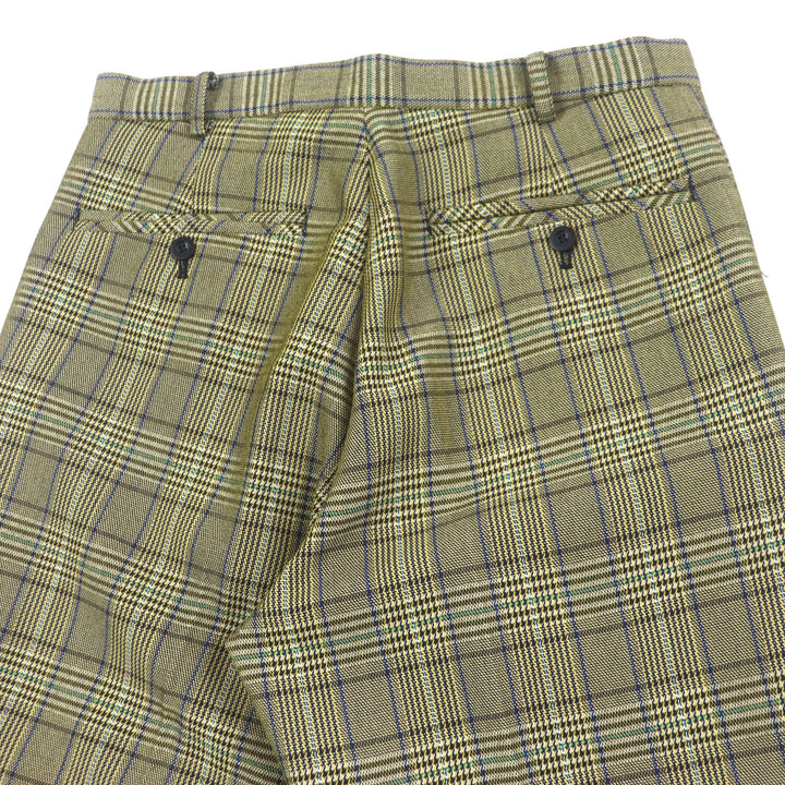 極美品▼TENDER PERSON テンダーパーソン 23SS GY-PT-4212 LEGGUARDS STRAIGHT SLACKS チェック柄 パンツ イエロー 3 日本製 正規品