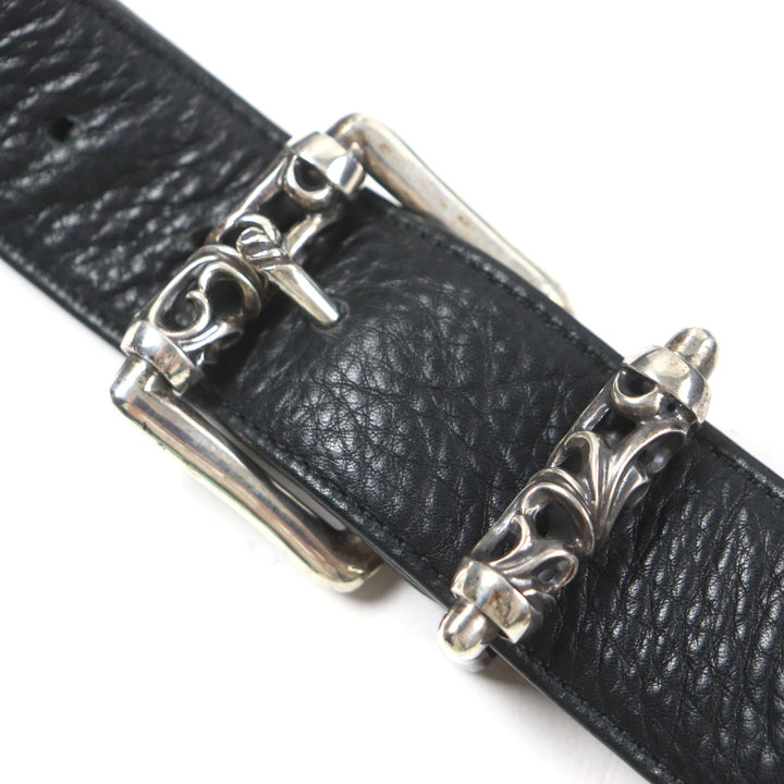 美品▼クロムハーツ G BENSIMONE ミディアム ローラーバックル フラップ式 ダガージップ レザー ショルダーバッグ 保存袋付き メンズ