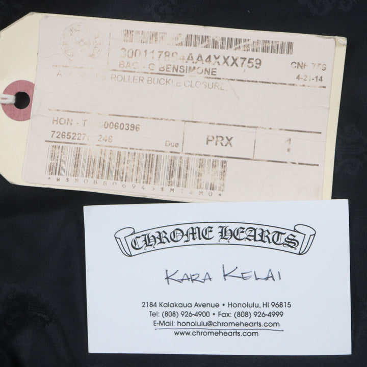 美品▼クロムハーツ G BENSIMONE ミディアム ローラーバックル フラップ式 ダガージップ レザー ショルダーバッグ 保存袋付き メンズ