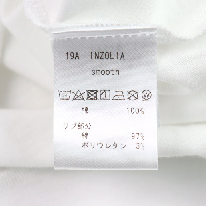 未使用品○ANTICIPO アンティーチポ INZOLIA インツォリア ロゴタグ スムースコットン Vネック リブ切替 半袖Ｔシャツ 42 正規品 メンズ