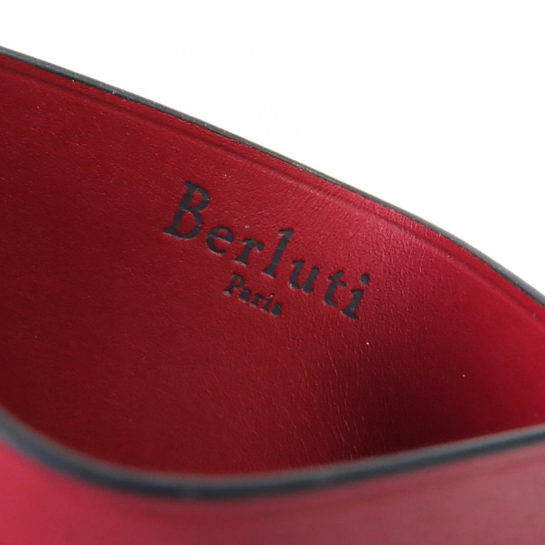 美品△Berluti ベルルッティ バンブー カリグラフィ レザー カードケース 名刺入れ パスケース ブラウン イタリア製 メンズ