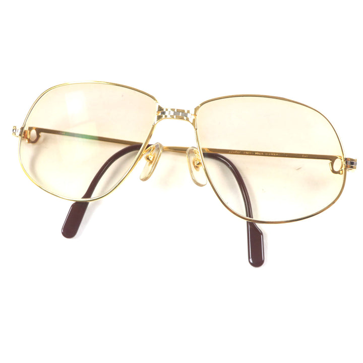 極美品▼Cartier カルティエ マイヨン パンテール ティアドロップ ロゴ金具付き グラデーションレンズ サングラス 63□16 140 ケース付き