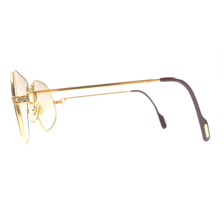 極美品▼Cartier カルティエ マイヨン パンテール ティアドロップ ロゴ金具付き グラデーションレンズ サングラス 63□16 140 ケース付き
