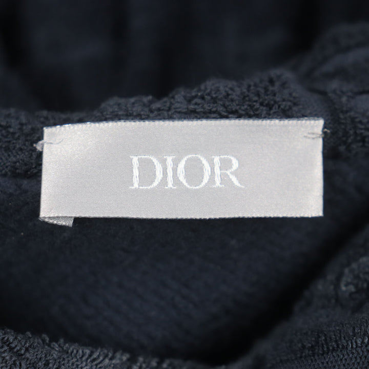 美品▼DIOR ディオール オム 013J605C0607 オブリーク パイル地 裏起毛 プルオーバー パーカー ネイビー XS イタリア製 正規品 メンズ