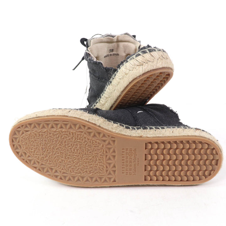 未使用品☆Maison Margiela 22 メゾンマルジェラ22 22AW S38WS0192 レースアップ エスパドリーユ シューズ ブラック 38 レディース