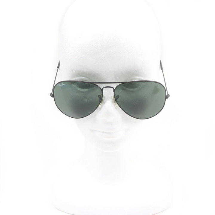美品□Ray-Ban レイバン B＆L ボシュロム製 ツーブリッジ アイウェア パイロットサングラス ブラック グリーンレンズ 62□14 メンズ