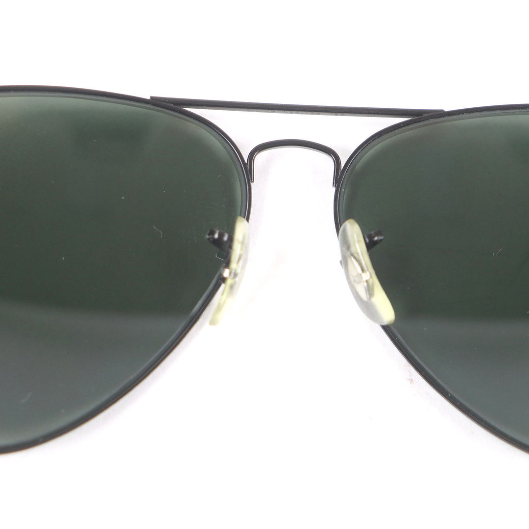美品□Ray-Ban レイバン B＆L ボシュロム製 ツーブリッジ アイウェア パイロットサングラス ブラック グリーンレンズ 62□14 メンズ