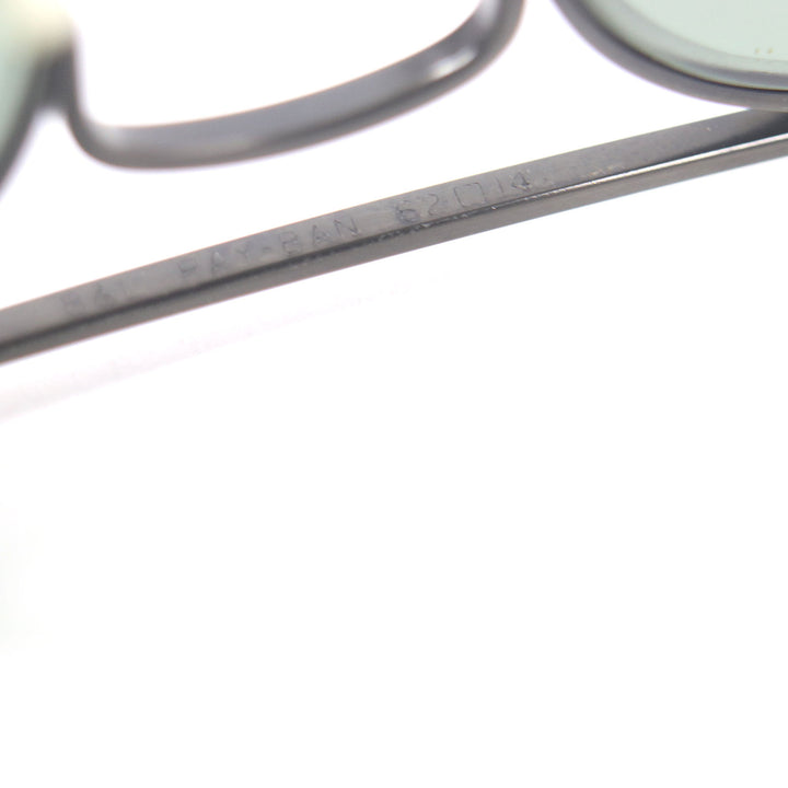 美品□Ray-Ban レイバン B＆L ボシュロム製 ツーブリッジ アイウェア パイロットサングラス ブラック グリーンレンズ 62□14 メンズ