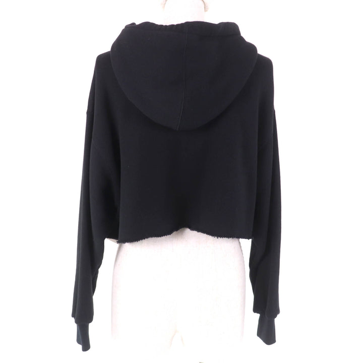 極美品★GUCCI グッチ 22AW 688197 コットン100％ ラインストーン付 ハリウッド バビロン クロップドフーディー ブラック XXS 正規品