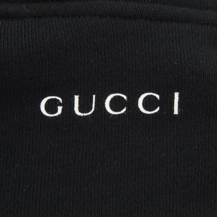 極美品★GUCCI グッチ 22AW 688197 コットン100％ ラインストーン付 ハリウッド バビロン クロップドフーディー ブラック XXS 正規品