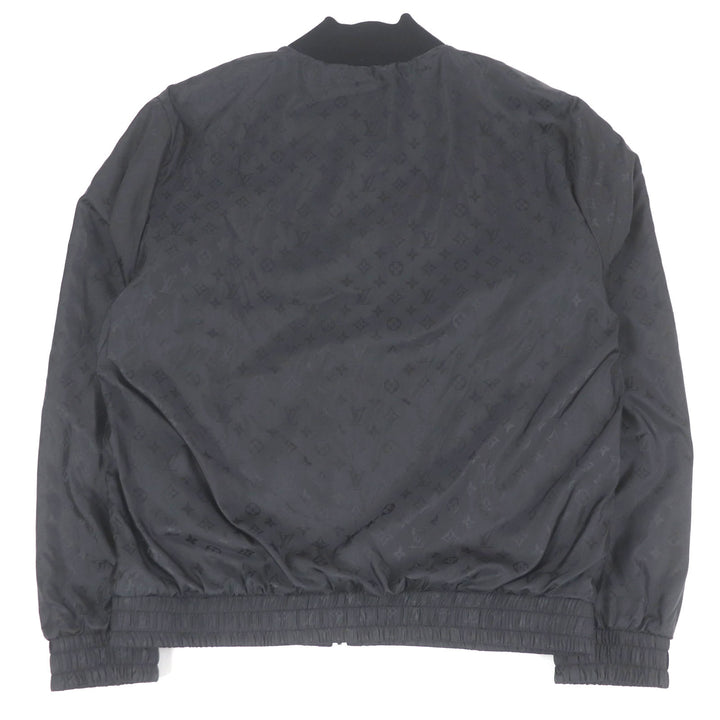極美品□LOUIS VUITTON ルイヴィトン 2023年製 モノグラム リバーシブル WZIP ボンバージャケット ブラック XL イタリア製 正規品 メンズ